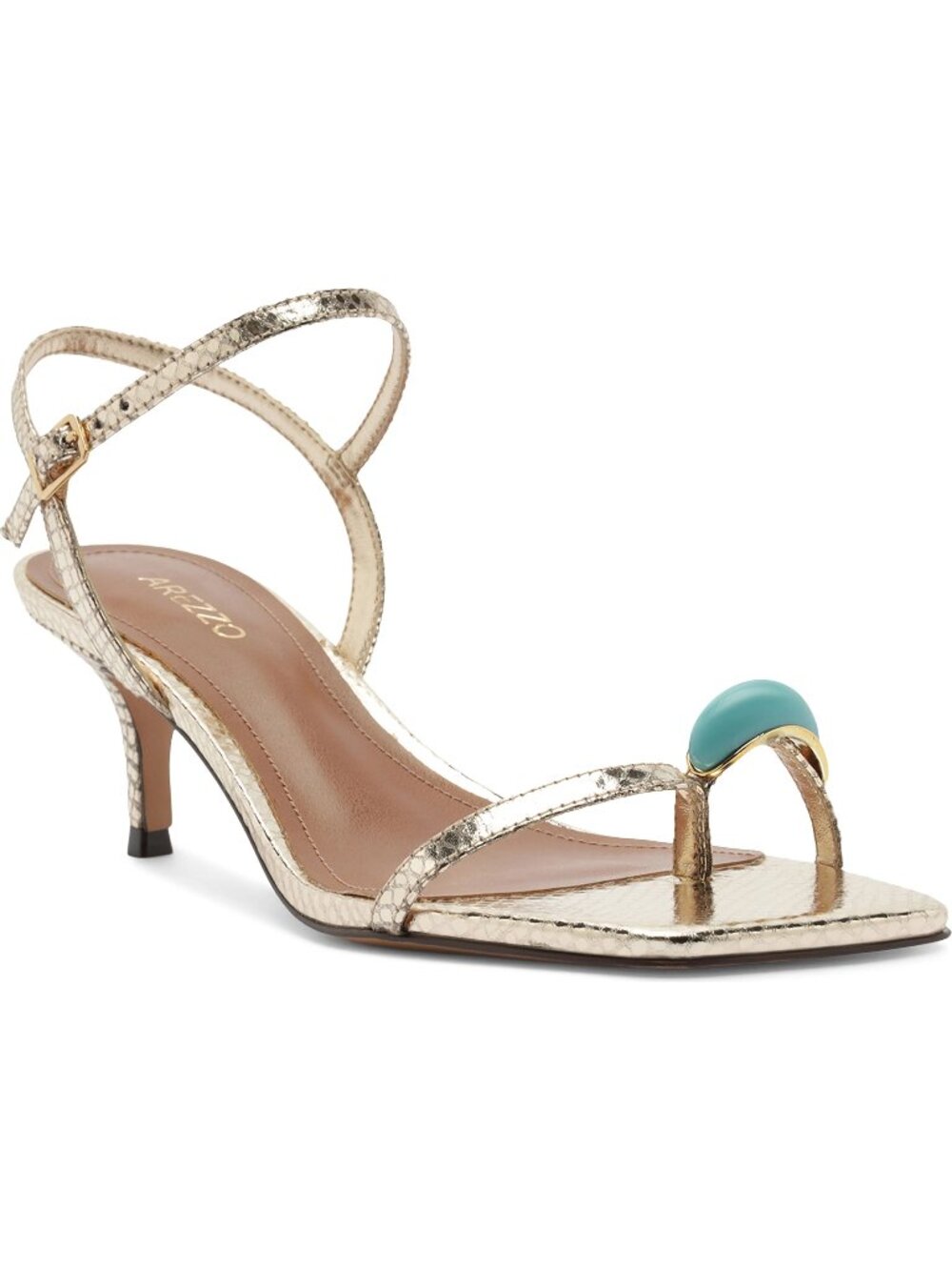 Arezzo $119 Sofia Ankle Strap Sandal Platino Sz 7.5 NIB!